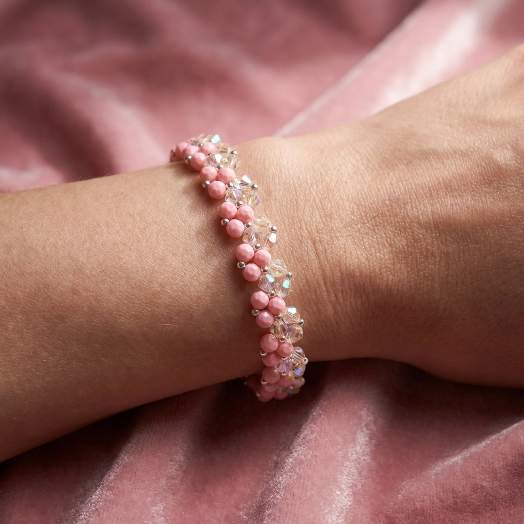 Korálkový Náramek Vivien Pink