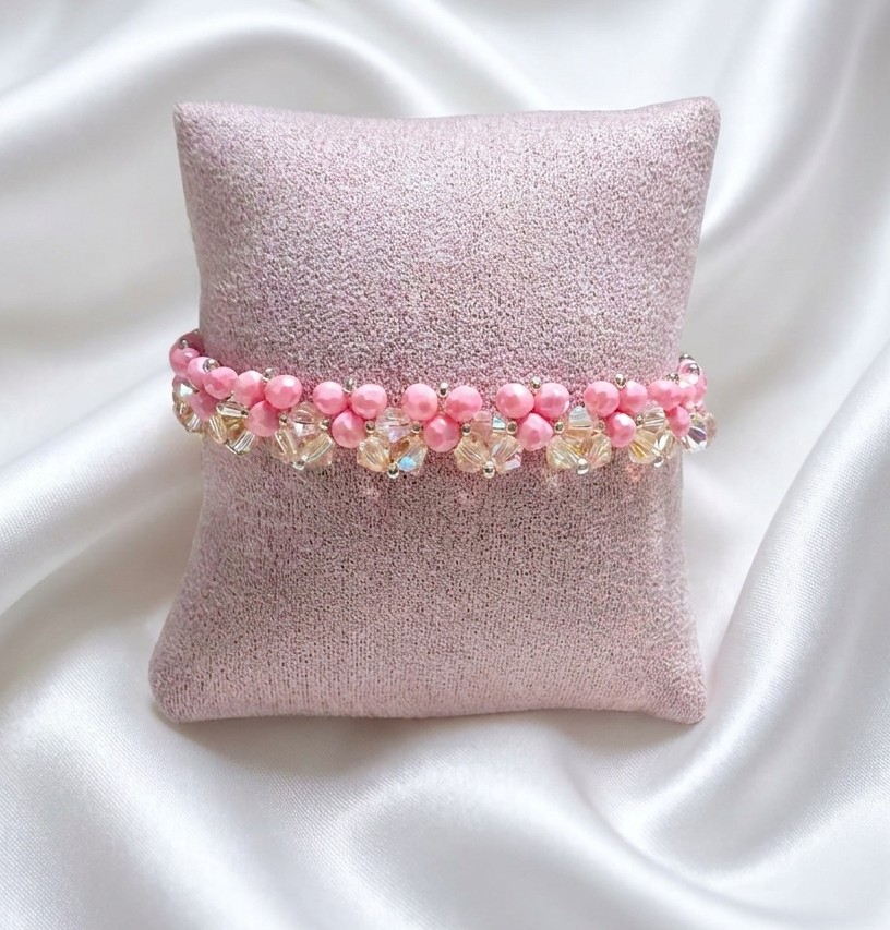 Korálkový Náramek Vivien Pink 
