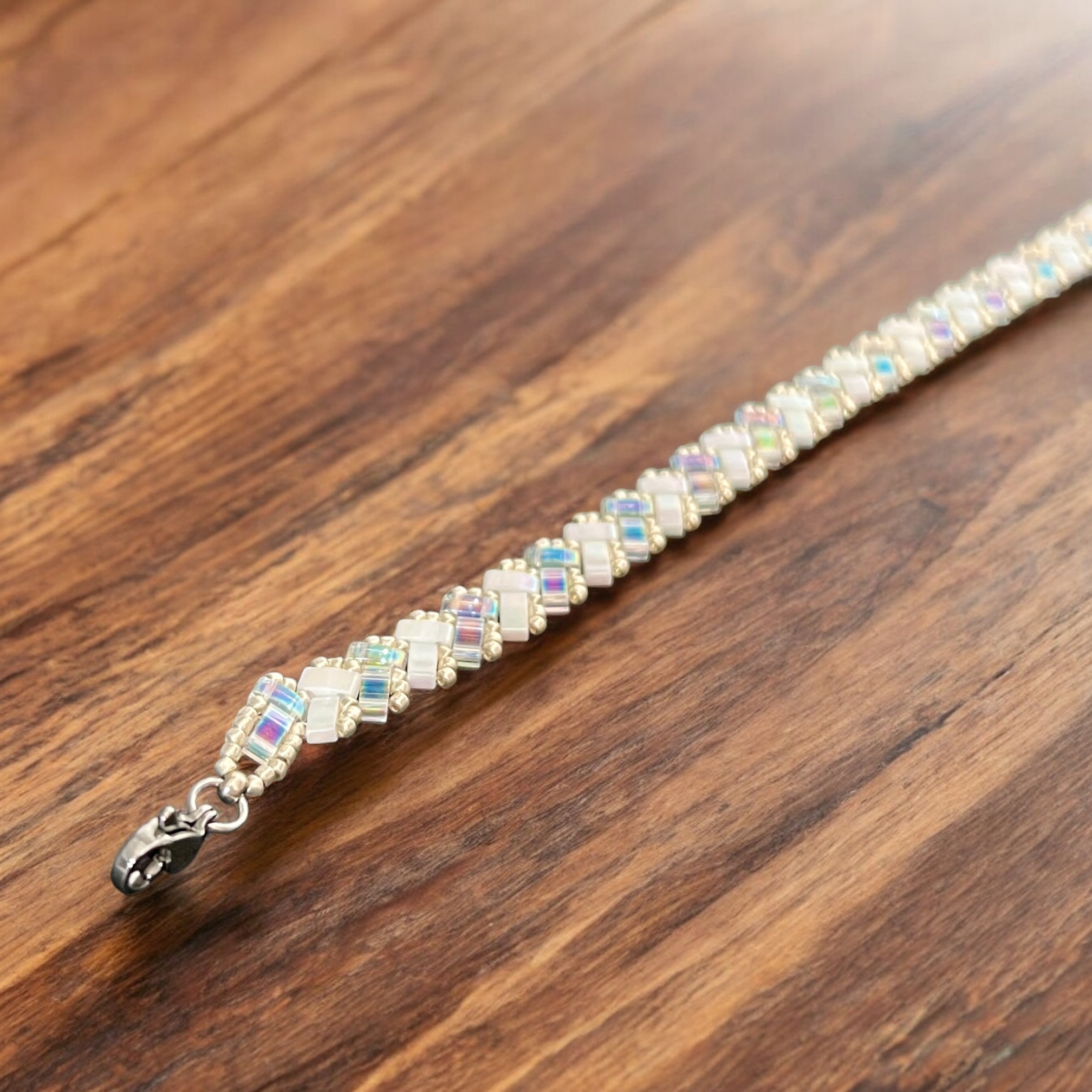 Náramek Miyuki Tila Silverwhite